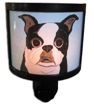 Night Light off- Boston terrier
