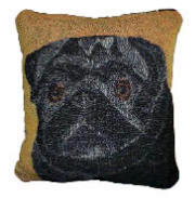 Black Pug Pillow