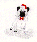 (H9) Holiday Pencil Pug