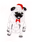 (H12) Holiday Pencil Pug