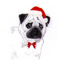 (H14) Holiday Pencil Pug