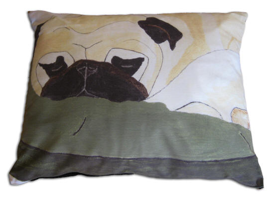 Shown: 24 x 30 Dog Bed - Pug Design A14