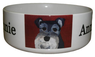Personalized Dog Bowl - Schnauzer