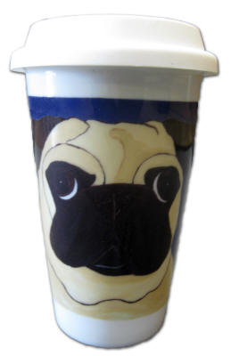 Hot & Cold Cup with Lid - Pug Design A44