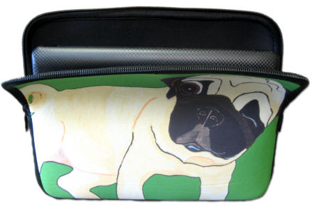 Open Laptop Cover - Pug Design A77