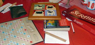 Salinger loves his Lazy Susan and is challenging his family to a game of Scrabble! Photo courtesy of Laura K., IN 