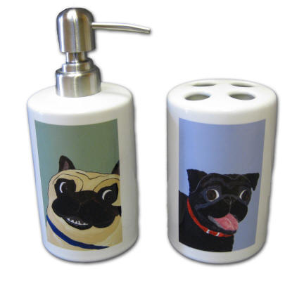 Bathroom Set - Pug Designs A45 & A15