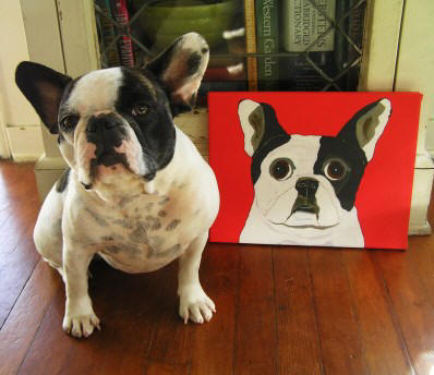 Betty loves her Pied Frenchie canvas (11 x 14)