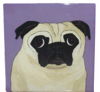 6 x 6 Tile - Pug Design A52