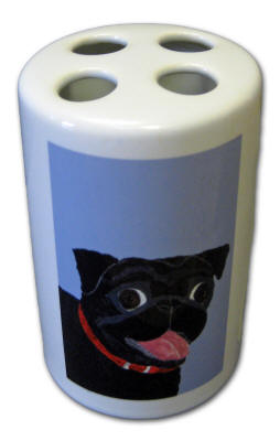 Toothbrush Holder - Pug Design A15