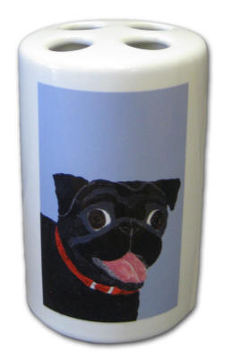 Toothbrush Holder - Pug Design A15