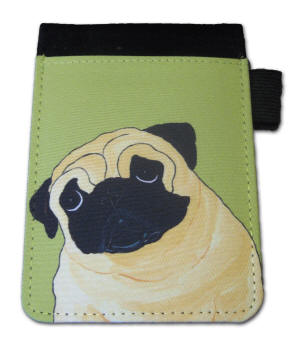 Small Note Pad Cover - Pug Design A46